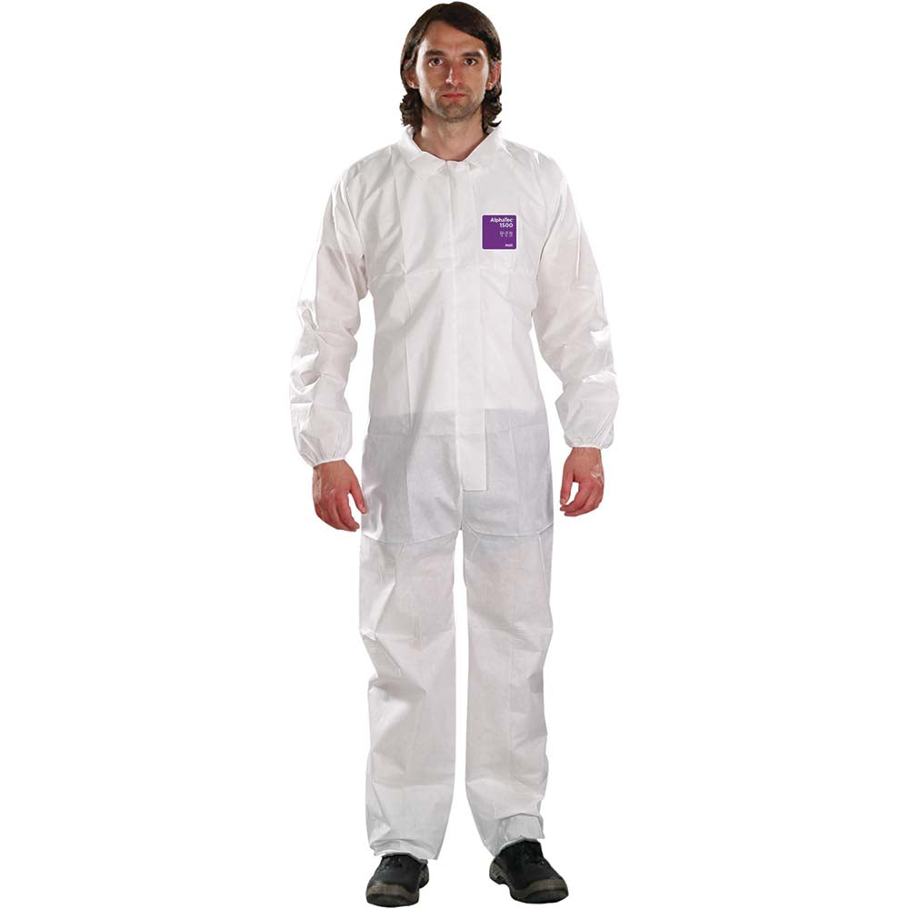 Ansell WH15-S-92-100-06 Disposable Coveralls: Water Protection, Size 2X-Large, 1.4200 oz, SMS 1500-100