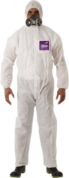 Ansell WH15-S-92-100-05 Disposable Coveralls: Water Protection, Size X-Large, 1.4200 oz, SMS 1500-100