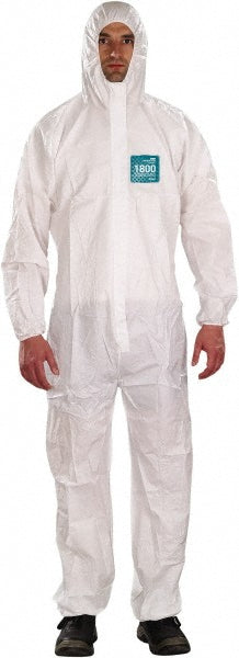 Ansell WH18-B-92-111-07 Disposable Coveralls: Chemical & Liquid Protection, Size 3X-Large, 1.5600 oz, Polyethylene 1800-111