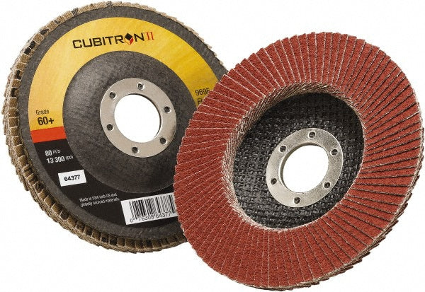 3M 7100104940 Flap Disc: 4-1/2" Dia, 7/8" Hole, Premium Ceramic Alumina, Type 27 (Pack of 10)