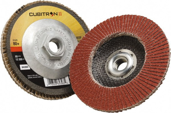 3M 7100104917 Flap Disc: 4" Dia, Premium Ceramic Alumina, Type 29