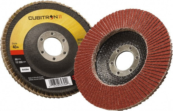 3M 7100104907 Flap Disc: 4-1/2" Dia, 7/8" Hole, Premium Ceramic Alumina, Type 29 (Pack of 10)