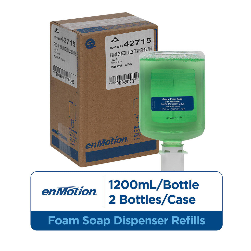 Georgia Pacific 42715 Enmotion Gen2 Moisturizing Foam Soap Dispenser Refills, Tranquil Aloe