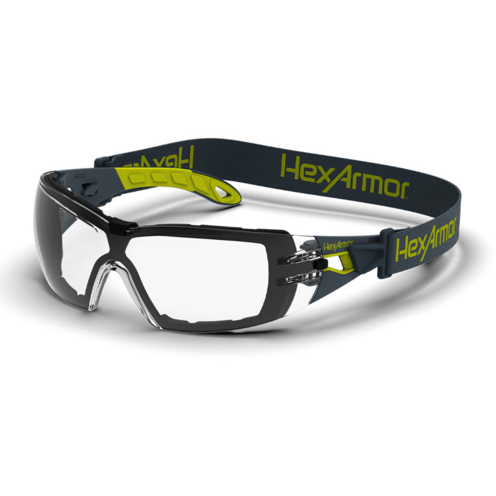 HexArmor 11-12001-04 Safety Glasses: Anti-Fog & Scratch-Resistant, Polycarbonate, Clear Lenses, Frameless