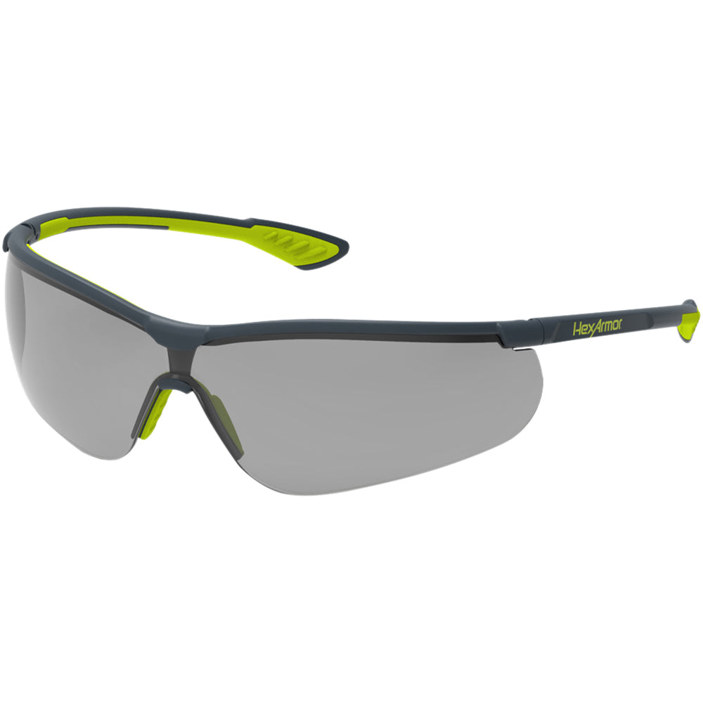 HexArmor 11-15003-04 Safety Glasses: Anti-Fog, Polycarbonate, Gray Lenses, Half-Framed
