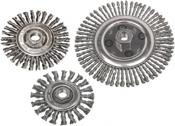 CGW Abrasives 60502 Wheel Brush: 4" Wheel Dia, 1/2" Face Width, 0.0200" Wire Dia, Knotted Standard Twist (Pack of 5)