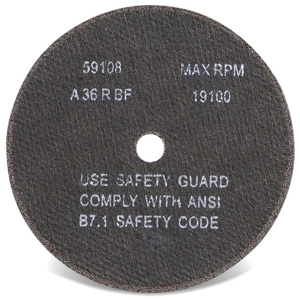 CGW Abrasives 45086 Cut-Off Wheel: Type 1 (01/41), 3 Dia, 1/16" Thick, 3/8" Hole, Aluminum Oxide