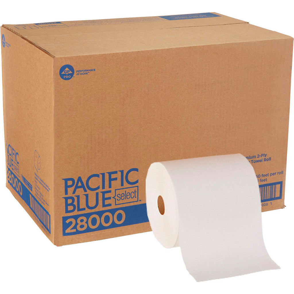 Georgia Pacific 28000 Pacific Blue Select Premium 2-Ply Paper Towel Roll (Previously Signature), White