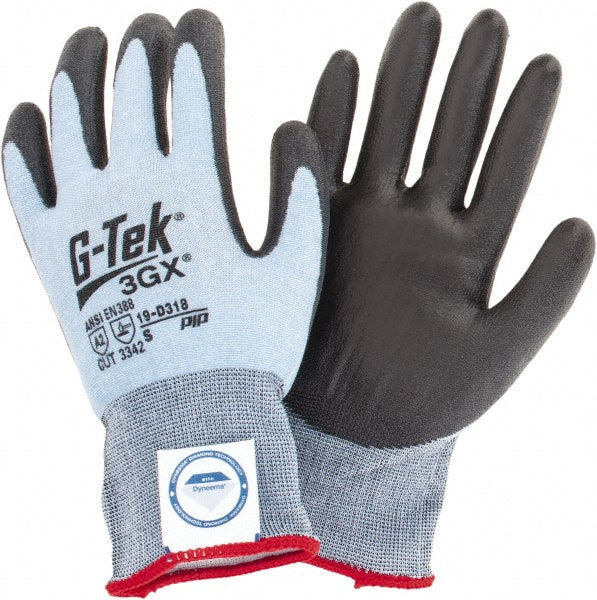 PIP 19-D318/S Cut, Puncture & Abrasion-Resistant Gloves: G-Tek 3GX 19-D318, Size Small, ANSI Cut A3, ANSI Puncture 3, Polyurethane, Dyneema Diamond
