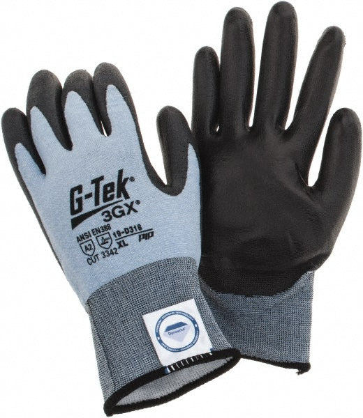 PIP 19-D318/XL Cut, Puncture & Abrasion-Resistant Gloves: G-Tek 3GX 19-D318, Size X-Large, ANSI Cut A3, ANSI Puncture 3, Polyurethane, Dyneema Diamond