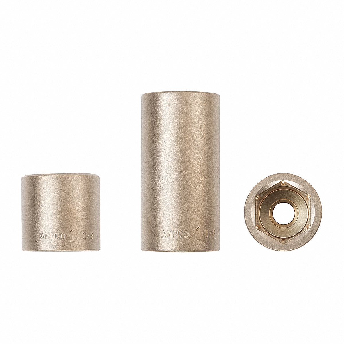 Ampco Non-Sparking Socket, Aluminum Bronze, 1-11/16", 6-Point, 3/4" Drive (DW-3/4D1-11/16)