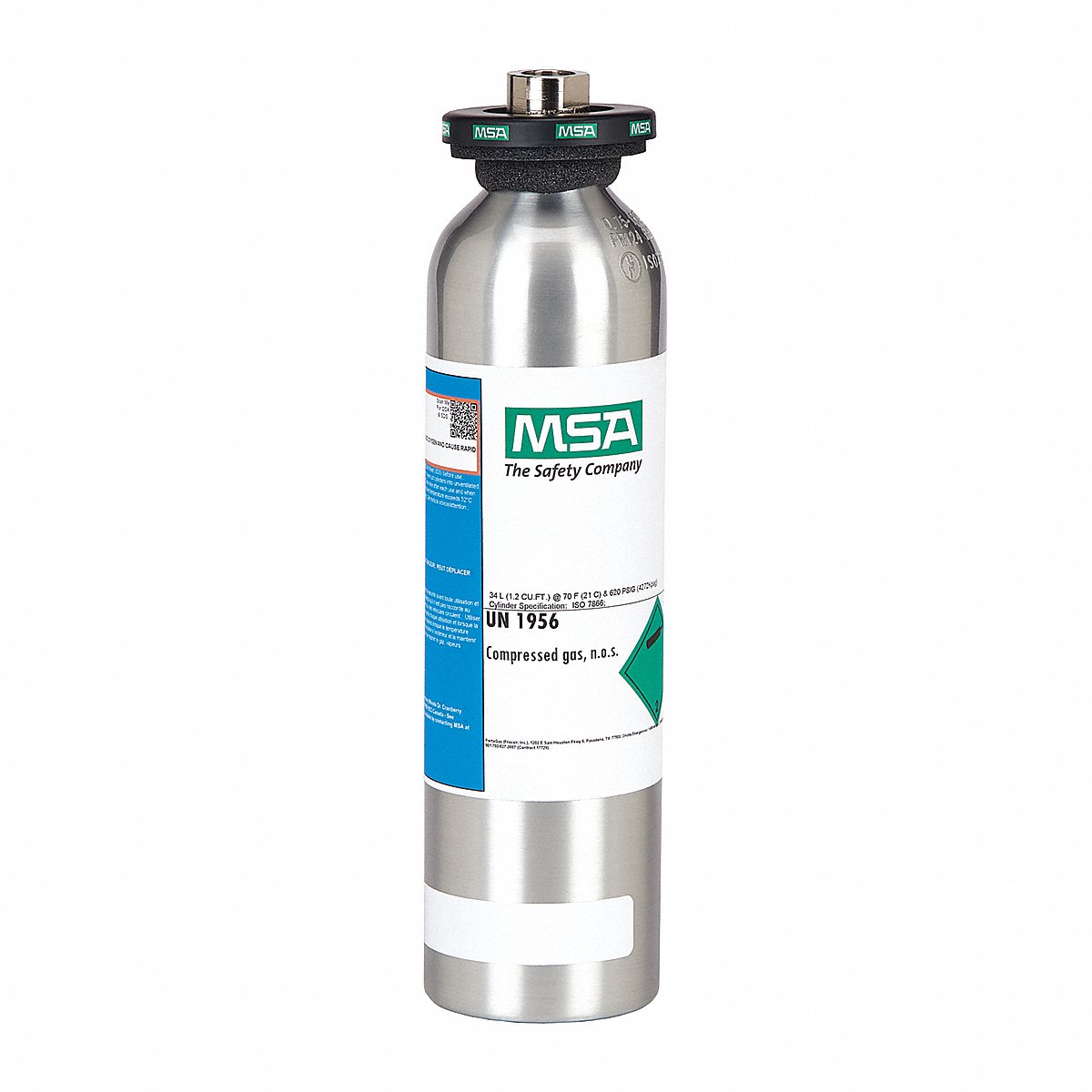 Msa Calibration Gas, 34L, Chlorine (711066)