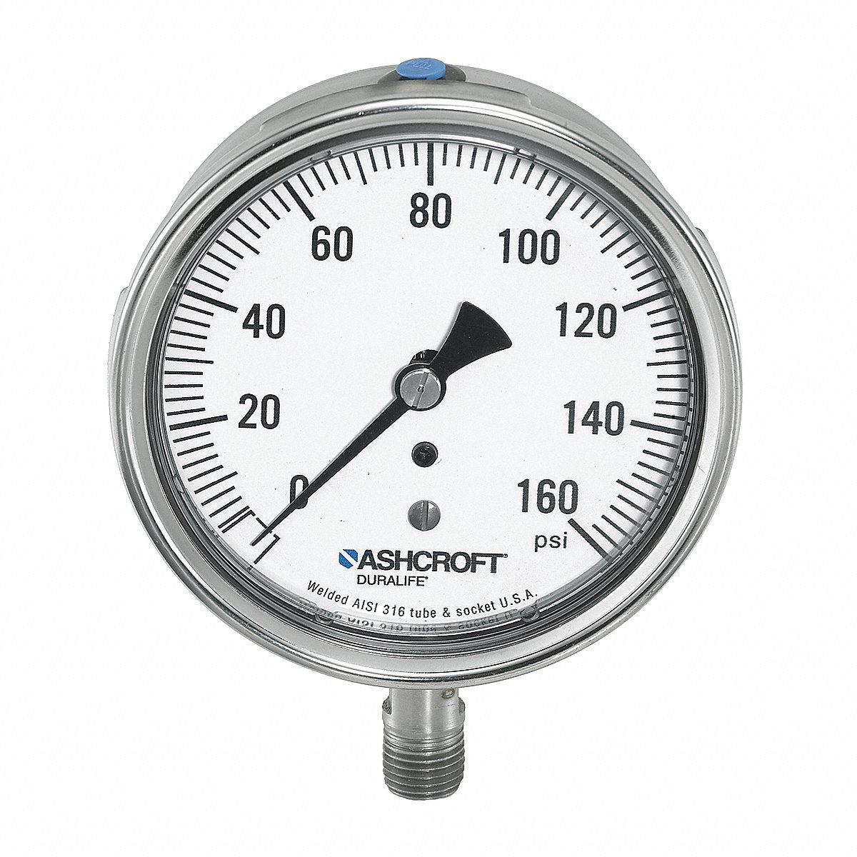 Ashcroft Gauge, Pressure, 0 To 2000 Psi, 1/4 In. Npt, 4 in (351009SW02L2000#)
