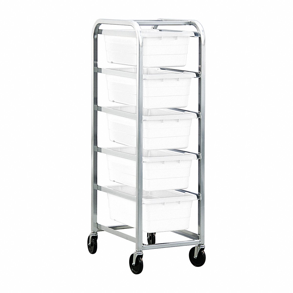 Quantum Storage Systems Cross Stack Tub Rack W/5 Tubs, White (TR5-2516-8WT)