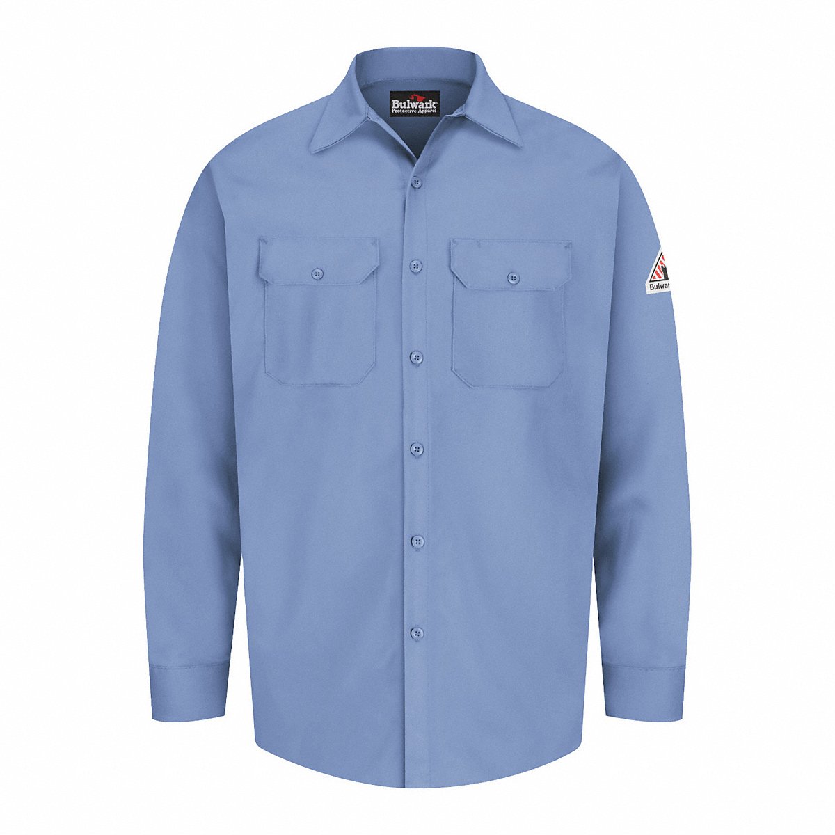 Bulwark FR Button-Front Long Sleeve Shirt, Light Blue, X-Large Tall (SEW2LB LN XL)
