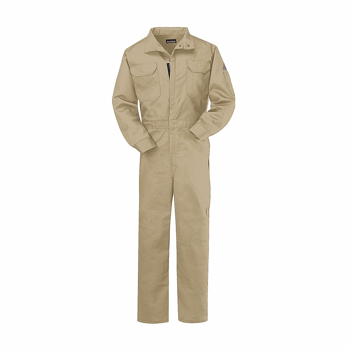 Bulwark Flame-Resistant Coverall, Khaki, Size 40 (CLB2KH RG 40)
