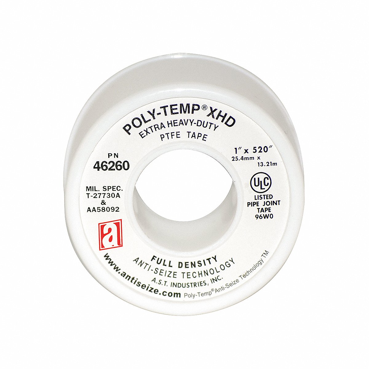 Anti-Seize Technology Thread Sealant Tape, 1 in W, White (46260)