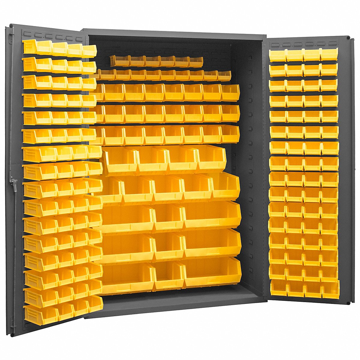Durham Mfg Bin Cabinet, 72"X48"X24", Gray, 186Ylwbns, 72" (3502-186-95)