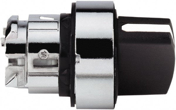 Schneider Electric ZB4BD5 Selector Switch: 3 Positions, Momentary (MO), Black Handle