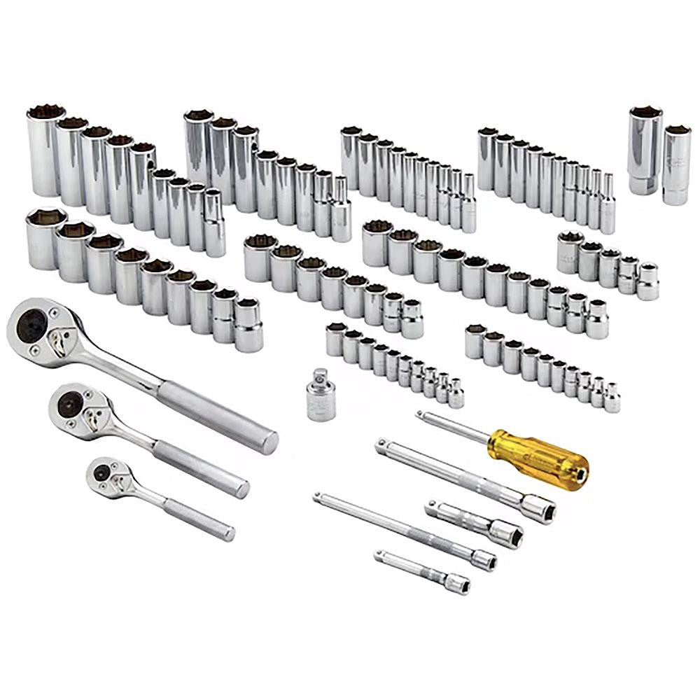 Proto J47101-1A Socket Set: Deep Standard, 101 Pc, 1/4, 3/8, 1/2" Drive, 1/4 to 1", 4.00 to 19.00 mm