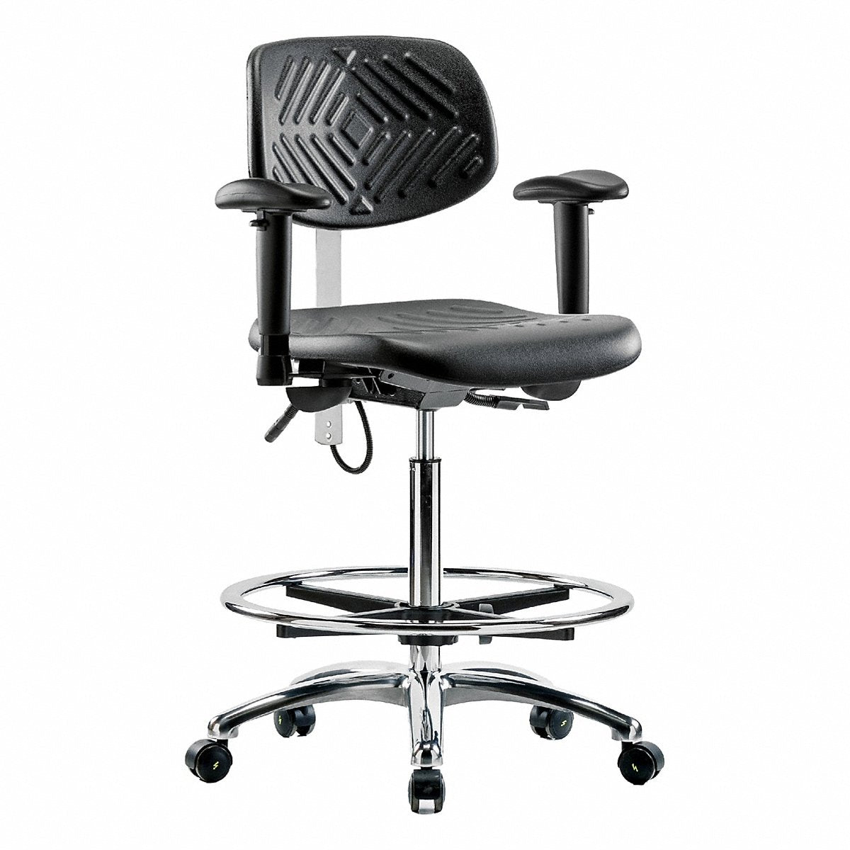 E Com Seating Poly Esd Chair, High, Fr, Tilt, Aa, Cast (BR-ESD-PHBCH-CR-T1-A1-CF-EC)