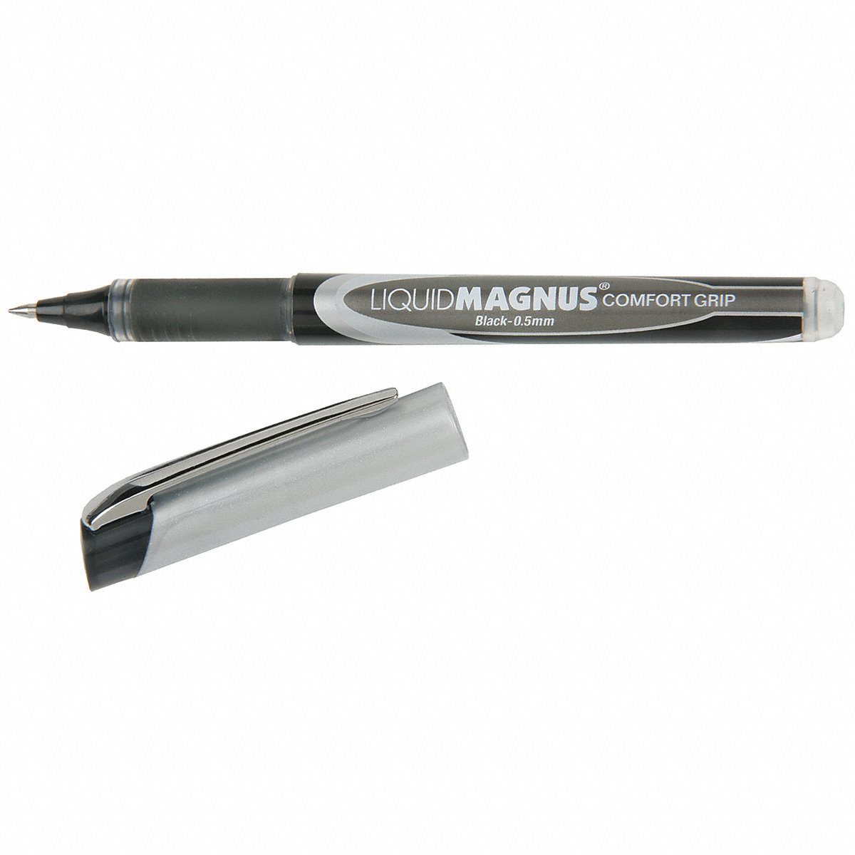 AbilityOne - 7520015877801 - Liquid Magnus® Comfort Grip Rollerball Pen - Micro Point Arrowhead - 0.5mm - Black Ink - 4 units