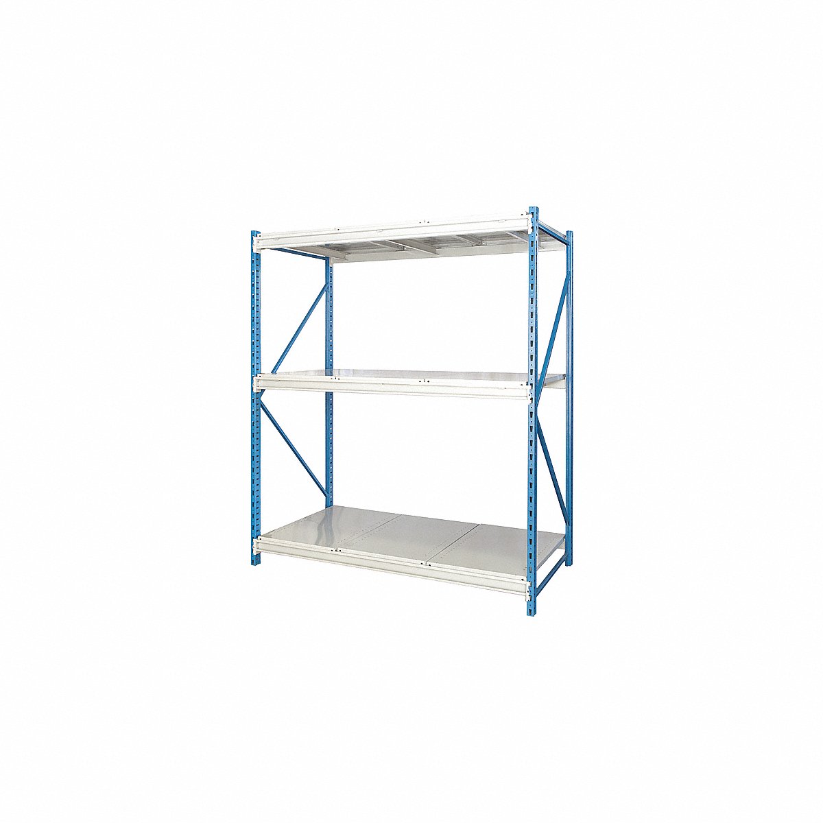 Hallowell Bulk Rack Shelving Starter Unit, 24 in W x 87 in H x 60 in D, Slotted (HBR602487-3S-S-PB)