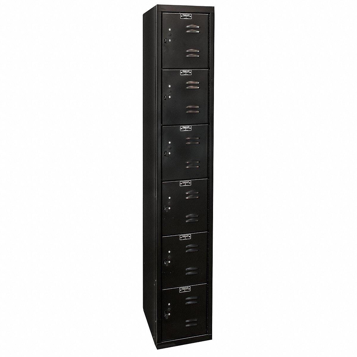 Hallowell Box Locker, 6 x 1 Configuration, Black Finish, 72 x 12 x 18 in, Assembled (U1282-6A-ME)
