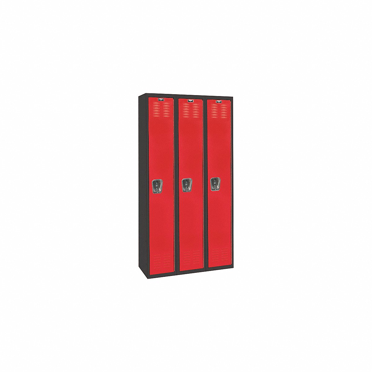 Hallowell Locker, 1 x 3 Configuration, Red and Black Finish, 72 x 36 x 18 in, Unassembled (U3282-1MR)