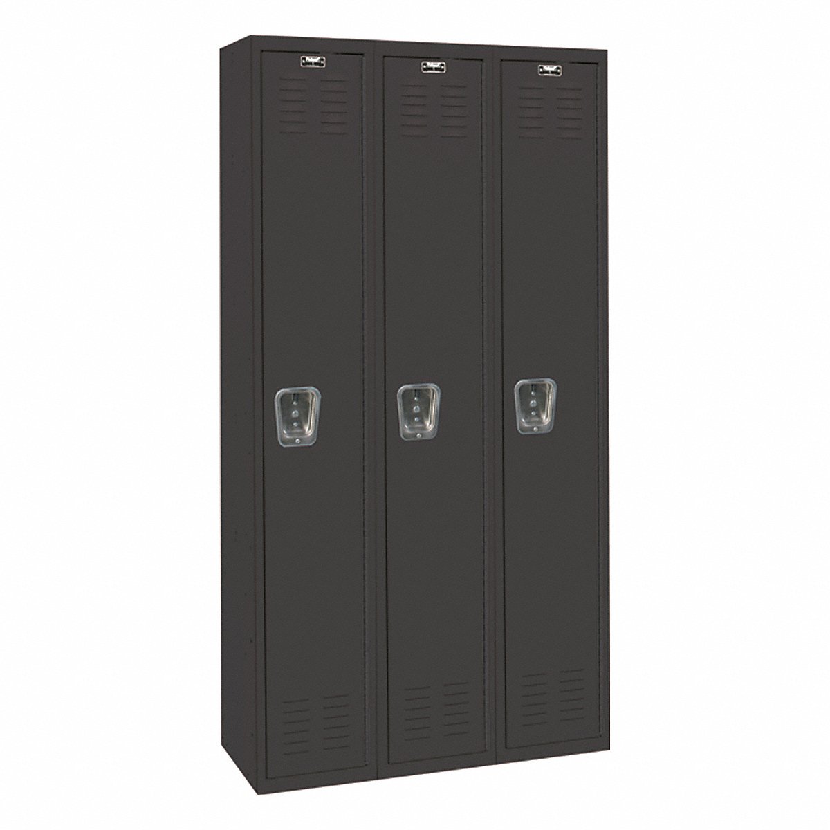 Hallowell Locker, 1 x 3 Configuration, Black Finish, 72 x 36 x 18 in, Assembled (U3282-1A-ME)