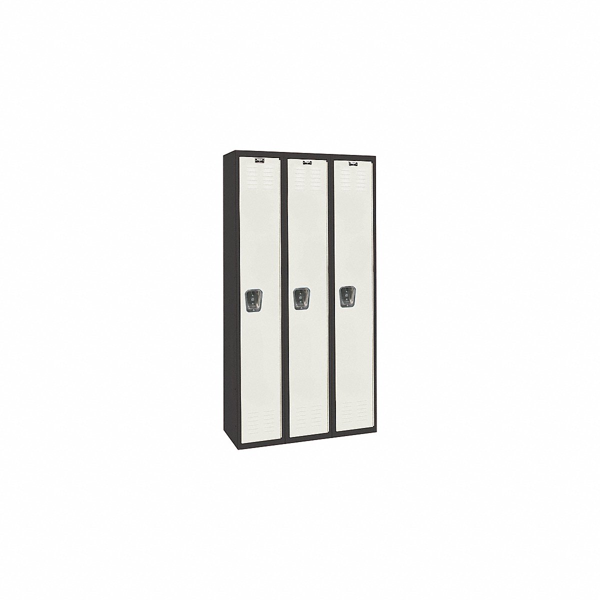 Hallowell Locker, 1 x 3 Configuration, Light Gray and Black Finish, 72 x 36 x 18 in, Unassembled (U3282-1MP)