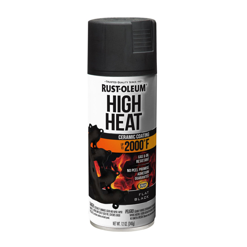 Rust-Oleum 248903 Automotive High Heat Spray Paint, Black, Flat, 12 oz