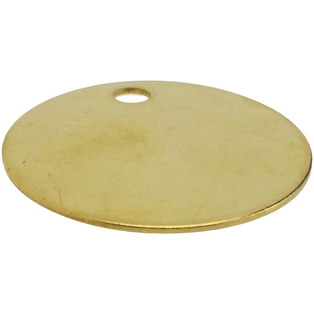 C.H. Hanson 43582 1-1/2" Dia, Round, Brass Blank Metal Tag