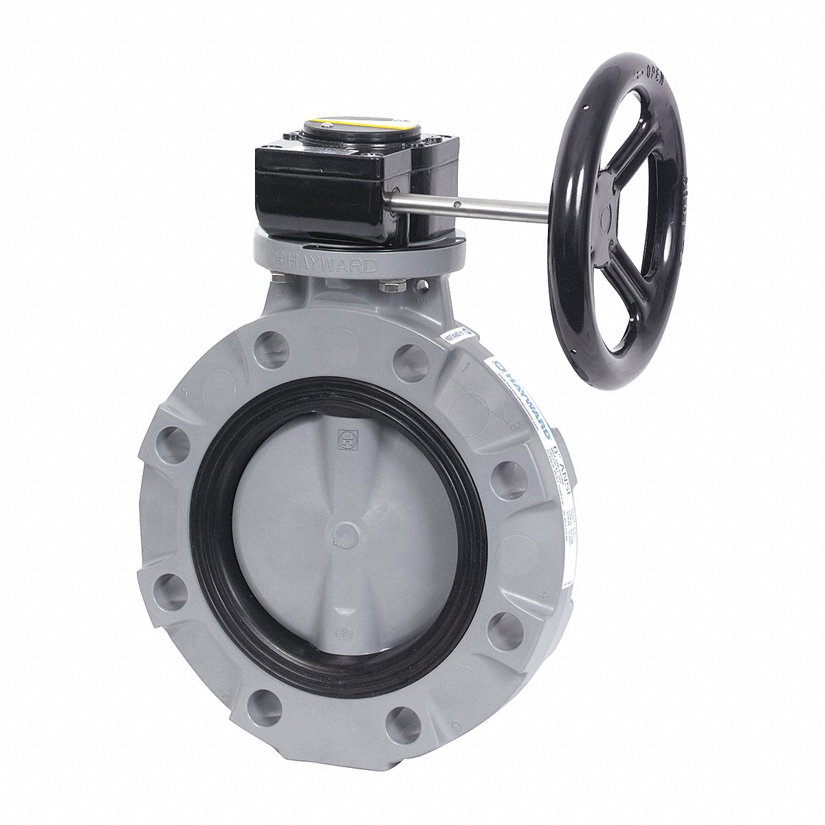 Hayward Butterfly Valve, CPVC, FPM Seat, 4 in, Gear Operated (BYV22040A0VG000)