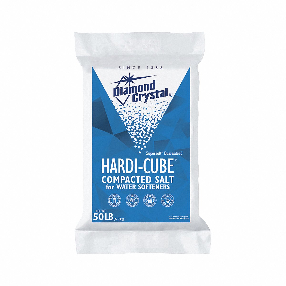 Diamond Crystal Water Softener Salt, 50 Lb, Bag, Cubes (100012409) Pack of 49