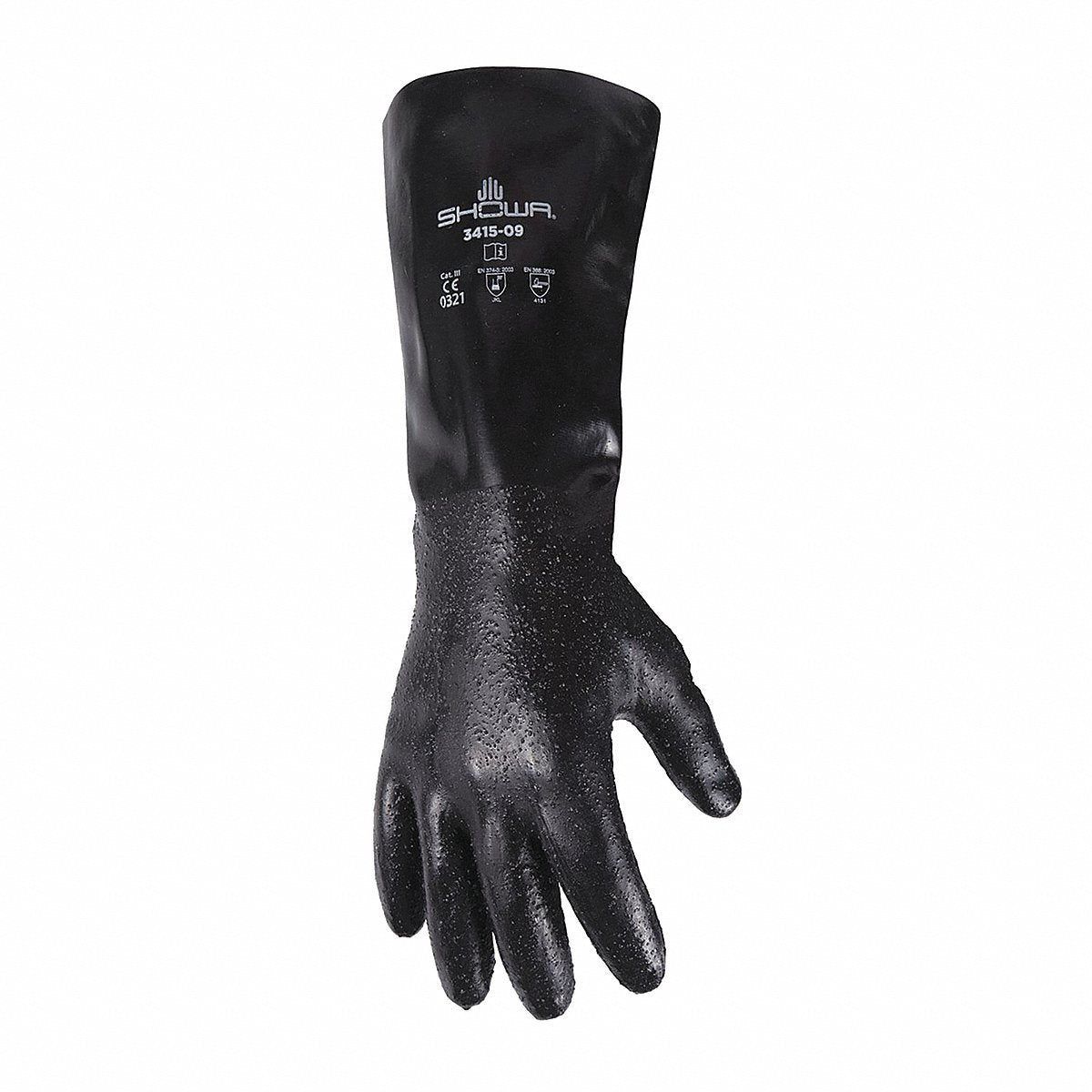 Showa J 1333 Chemical Resistant Gloves M Supported PR (3415-09)