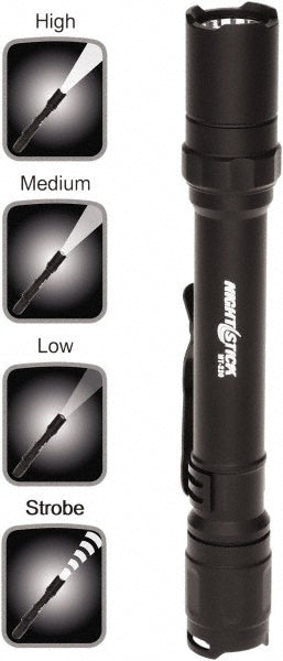 Nightstick MT-220 Handheld Flashlight: LED, 200 Lumens, 18 hr Max Run Time, AA Battery (Included), Max Beam Distance: 100 m (Pack of 4)