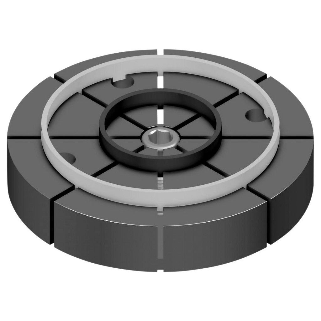 Mitee-Bite 31550 1.15 to 9.85" Expansion Dia, 6,000 Lb Holding Force, 1/4-20 Mounting Screw, 5/8-11 Center Screw, Aluminum ID Expansion Clamps