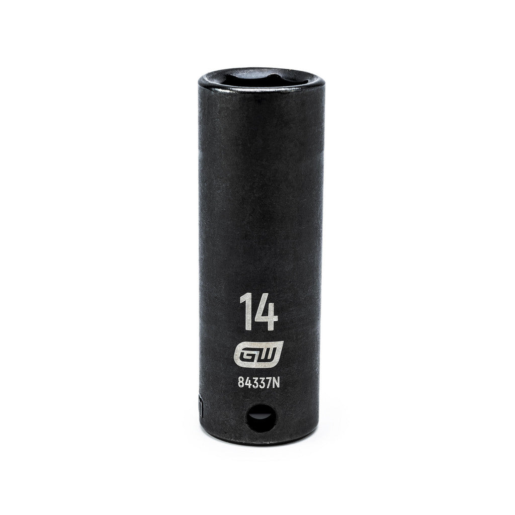 GEARWRENCH 84337N Impact Socket: 3/8" Drive, 14mm Socket, Hex Drive