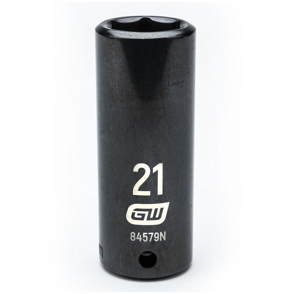 GEARWRENCH 84579N Impact Socket: 1/2" Drive, 21mm Socket, Hex Drive