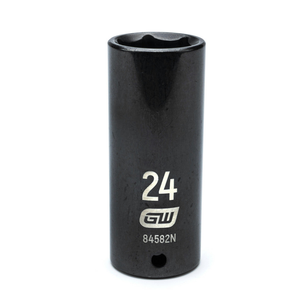 GEARWRENCH 84582N Impact Socket: 1/2" Drive, 24 mm Socket, Hex Drive