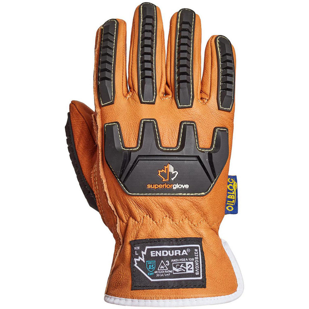 Superior Glove Works 378GKGVB-XL Cut, Puncture & Abrasion-Resistant Gloves: Superior Glove Works 378GKGVB, Size X-Large, ANSI Cut A5, ANSI Puncture 4, Engineered Yarn Lined, Goatskin