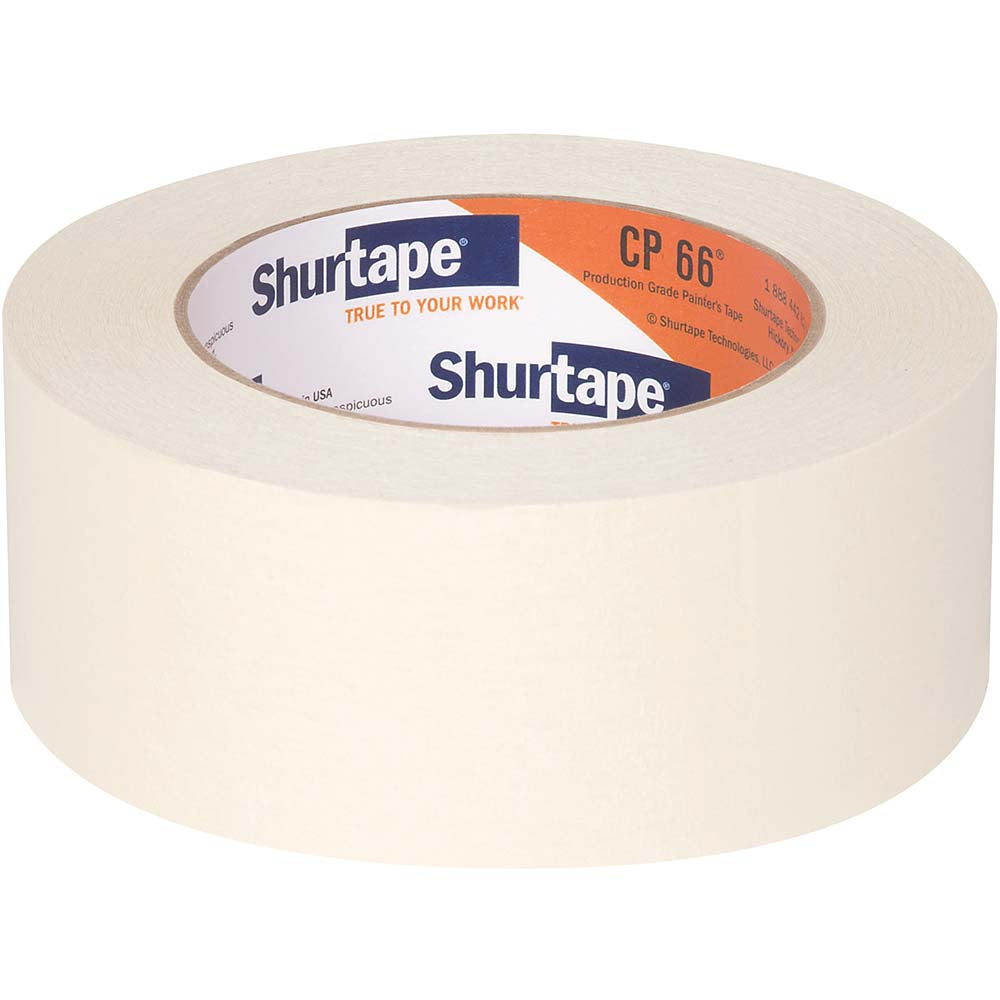Shurtape 132716 Masking Tape: 48.00 mm Wide, 180' Long, 5.2 mil Thick, Tan (Pack of 3)
