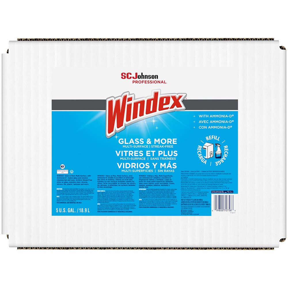 Windex Glass & More Multi-Surface, Streak-Free Cleaner Refill, 5 Gallon - 696502