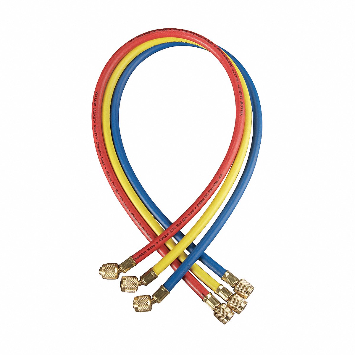 Yellow Jacket Hose Set, 48 In L, Blue/Red/Yellow, 48 IN (21984)
