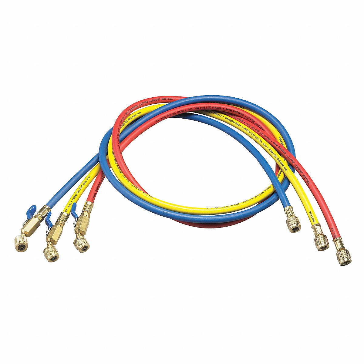 Yellow Jacket Hose, 13 In L, Blue/Red/Yellow, 800 Psi, 13 IN (29984)