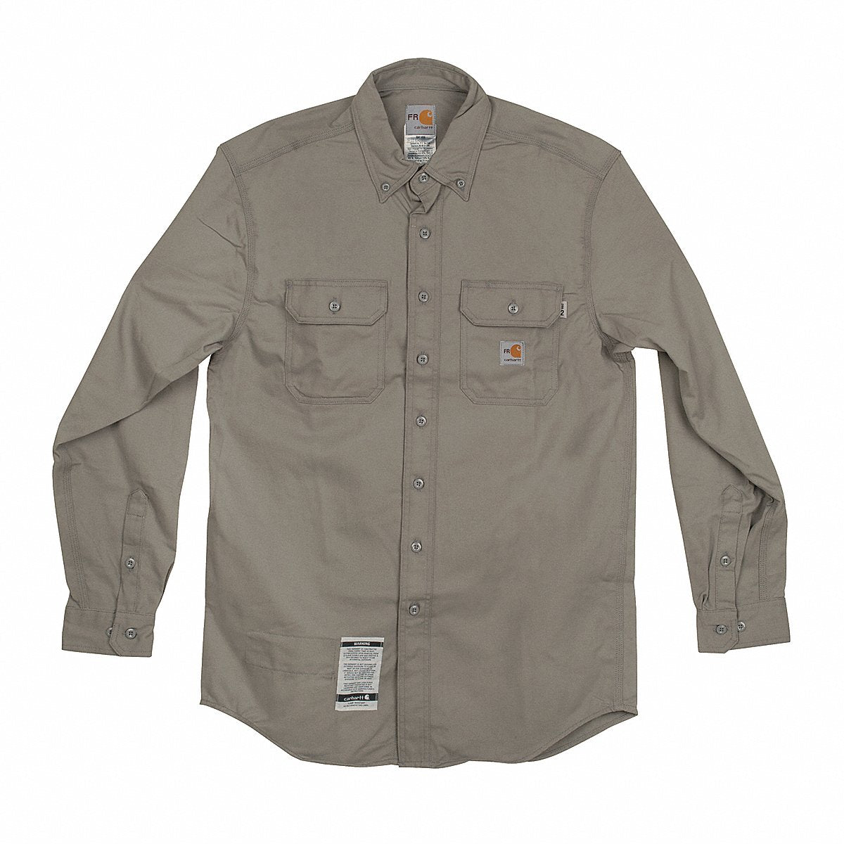 Carhartt FR Long Sleeve Shirt, Twill, Gray, Size LT (FRS160-GRY LRG TLL)