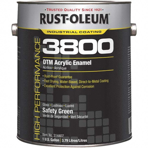 Rust-Oleum 314407 ROCAcrylic 3800 Direct-to-Metal Acrylic Enamel, Safety Green, Gloss, 1 Gallon