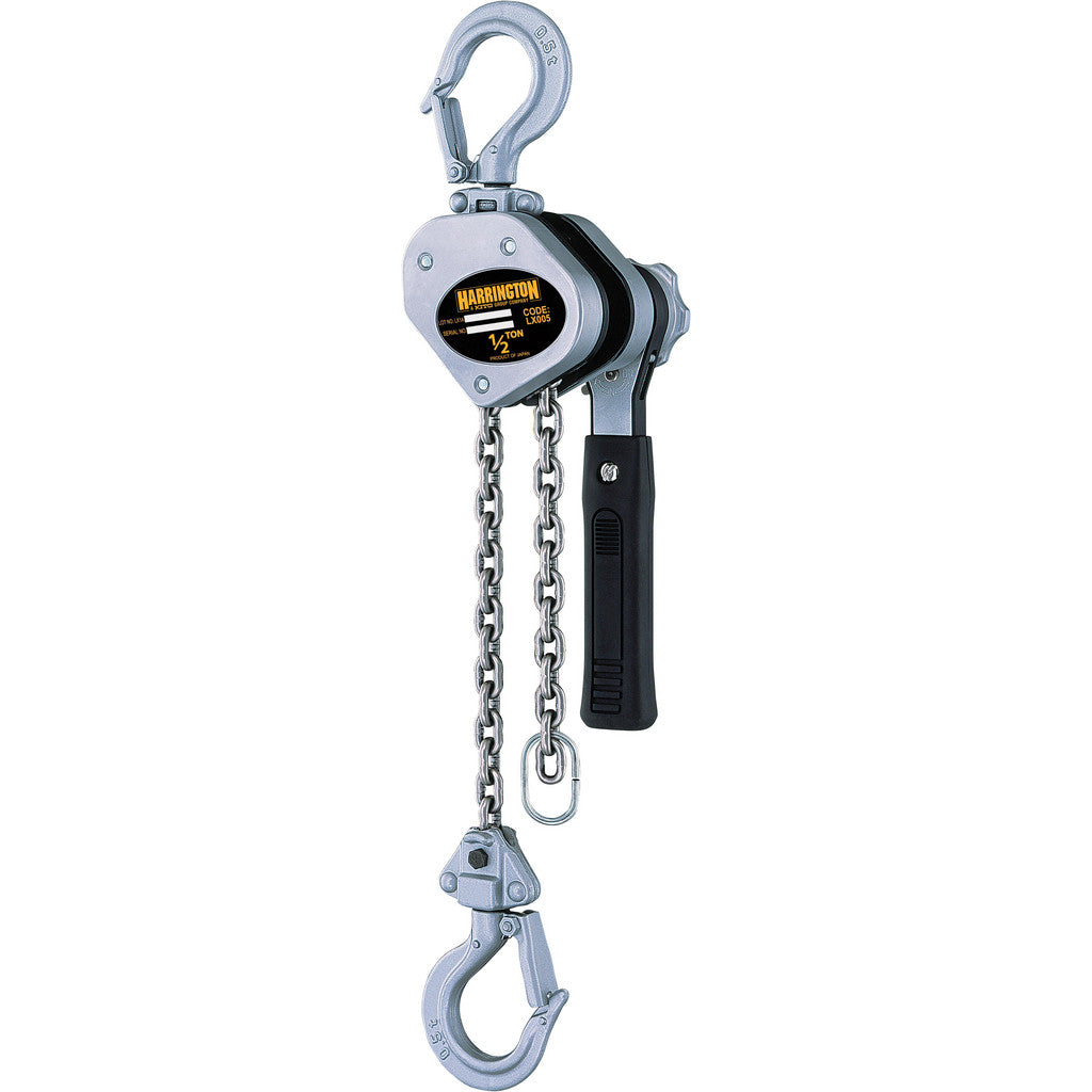 Harrington Hoist LX005-10 Manual Mini Lever Hoist: 1000 lb Capacity, 10' Max Lift