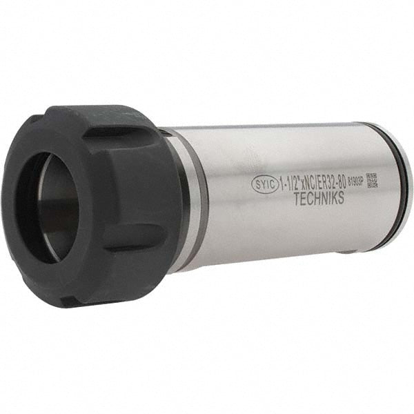 Techniks 4788 Collet Chuck: 1/16 to 3/4" Capacity, ER32 Collet, 1-1/2" Shank Dia, Straight Shank